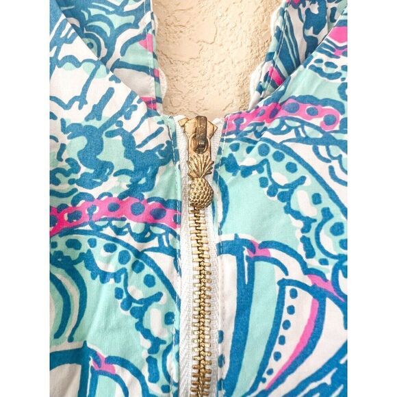 Lilly Pulitzer My Fans Blue Shift Dress Size 6 - Picture 5 of 6
